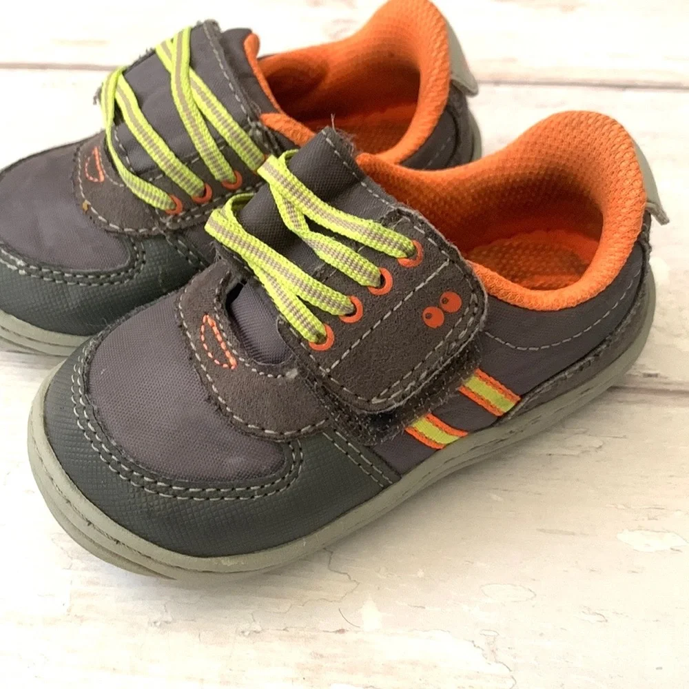 Boys Size 5 Surprize Kids Diego Sneakers Baby Toddler Shoes Gray Orange